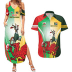 Custom South Africa And Wales Rugby Couples Matching Summer Maxi Dress and Hawaiian Shirt Springboks Welsh Mascots Dynamic Version