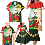 Custom South Africa And Wales Rugby Family Matching Mermaid Dress and Hawaiian Shirt Springboks Welsh Mascots Dynamic Version