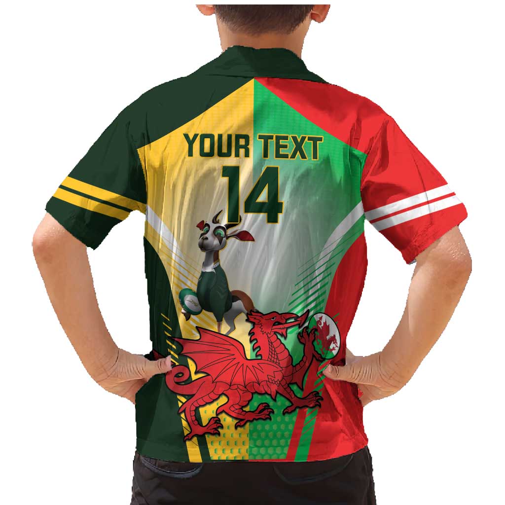 Custom South Africa And Wales Rugby Family Matching Mermaid Dress and Hawaiian Shirt Springboks Welsh Mascots Dynamic Version