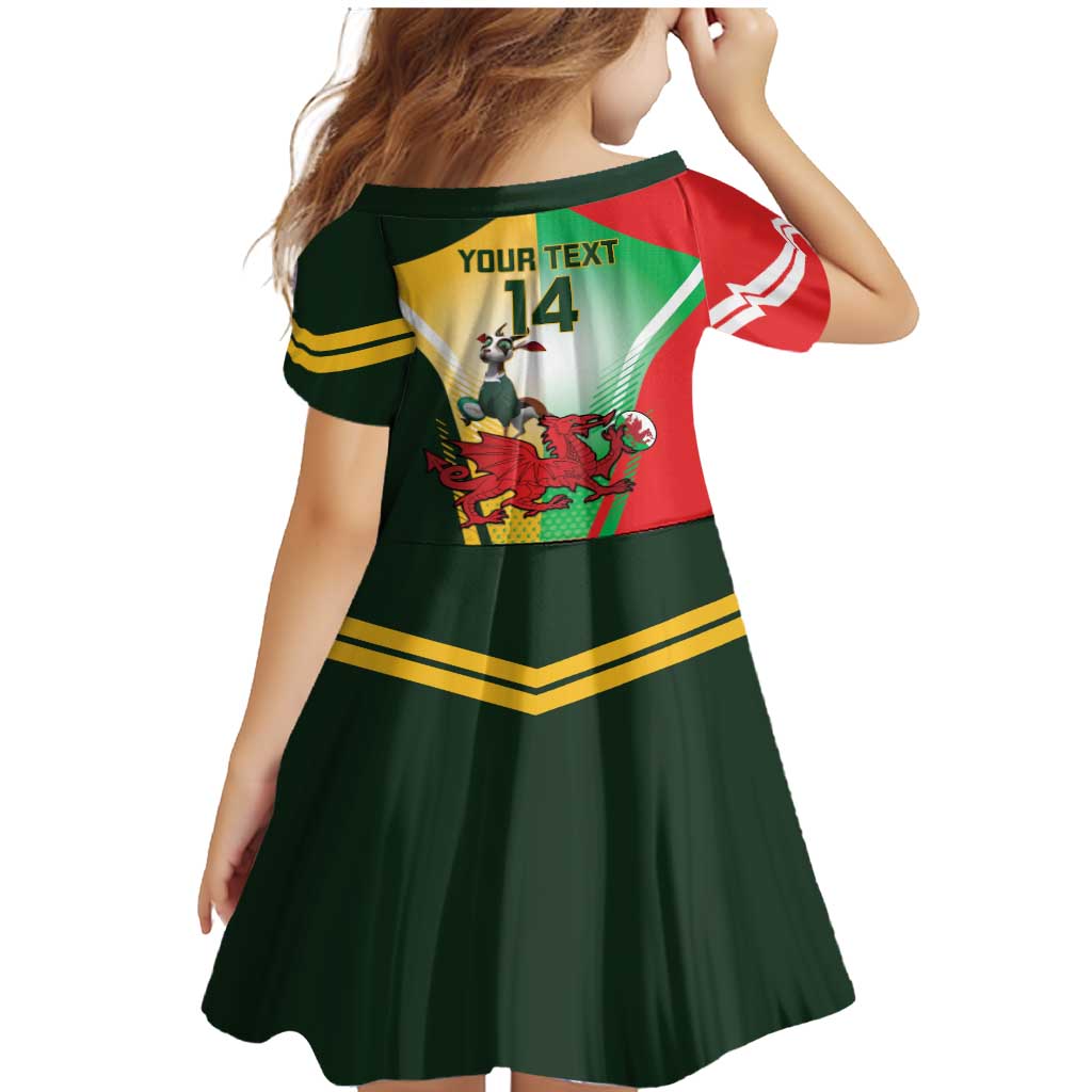 Custom South Africa And Wales Rugby Family Matching Mermaid Dress and Hawaiian Shirt Springboks Welsh Mascots Dynamic Version