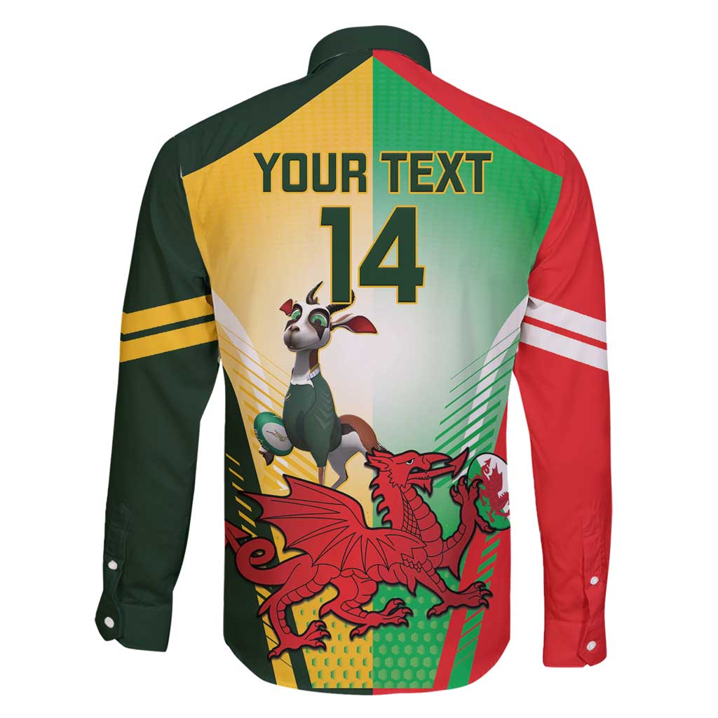 Custom South Africa And Wales Rugby Family Matching Off Shoulder Maxi Dress and Hawaiian Shirt Springboks Welsh Mascots Dynamic Version