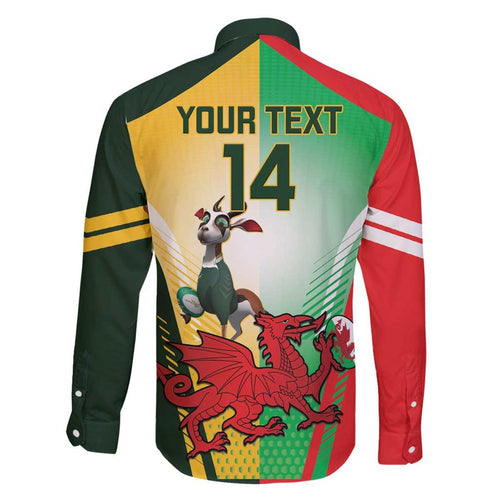 Custom South Africa And Wales Rugby Family Matching Off Shoulder Short Dress and Hawaiian Shirt Springboks Welsh Mascots Dynamic Version