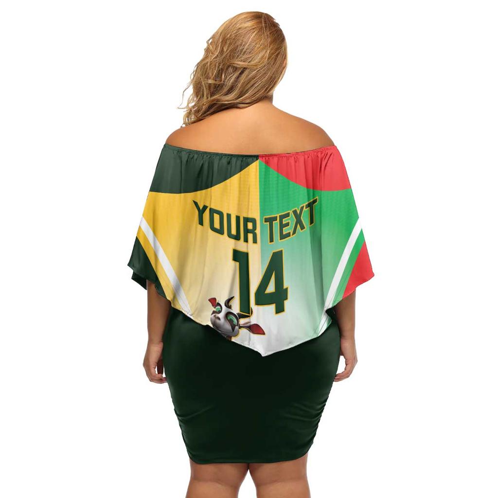 Custom South Africa And Wales Rugby Family Matching Off Shoulder Short Dress and Hawaiian Shirt Springboks Welsh Mascots Dynamic Version