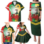 Custom South Africa And Wales Rugby Family Matching Puletasi and Hawaiian Shirt Springboks Welsh Mascots Dynamic Version