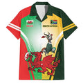 Custom South Africa And Wales Rugby Family Matching Puletasi and Hawaiian Shirt Springboks Welsh Mascots Dynamic Version