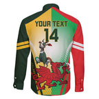 Custom South Africa And Wales Rugby Family Matching Short Sleeve Bodycon Dress and Hawaiian Shirt Springboks Welsh Mascots Dynamic Version
