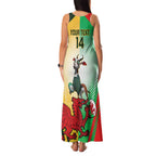 Custom South Africa And Wales Rugby Family Matching Tank Maxi Dress and Hawaiian Shirt Springboks Welsh Mascots Dynamic Version