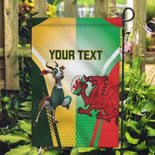 Custom South Africa And Wales Rugby Garden Flag Springboks Welsh Mascots Dynamic Version