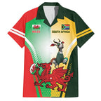 Custom South Africa And Wales Rugby Hawaiian Shirt Springboks Welsh Mascots Dynamic Version