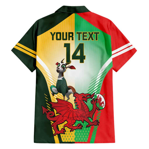 Custom South Africa And Wales Rugby Hawaiian Shirt Springboks Welsh Mascots Dynamic Version