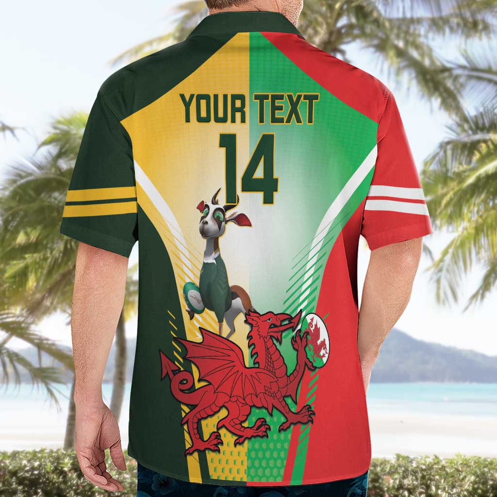 Custom South Africa And Wales Rugby Hawaiian Shirt Springboks Welsh Mascots Dynamic Version