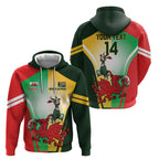 Custom South Africa And Wales Rugby Hoodie Springboks Welsh Mascots Dynamic Version