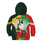 Custom South Africa And Wales Rugby Kid Hoodie Springboks Welsh Mascots Dynamic Version