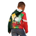 Custom South Africa And Wales Rugby Kid Hoodie Springboks Welsh Mascots Dynamic Version