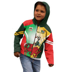 Custom South Africa And Wales Rugby Kid Hoodie Springboks Welsh Mascots Dynamic Version