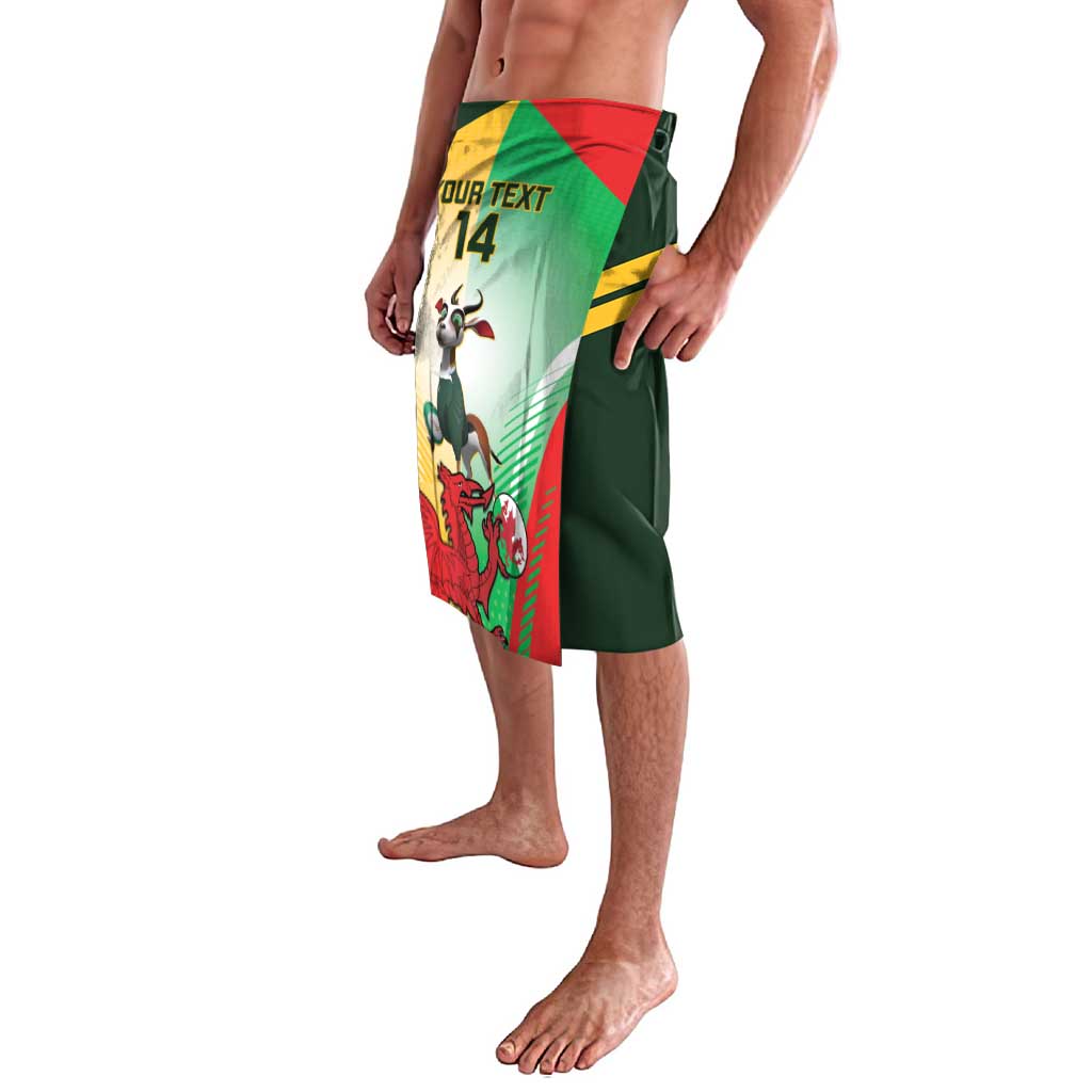Custom South Africa And Wales Rugby Lavalava Springboks Welsh Mascots Dynamic Version