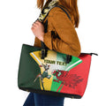 Custom South Africa And Wales Rugby Leather Tote Bag Springboks Welsh Mascots Dynamic Version