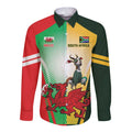Custom South Africa And Wales Rugby Long Sleeve Button Shirt Springboks Welsh Mascots Dynamic Version