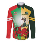 Custom South Africa And Wales Rugby Long Sleeve Button Shirt Springboks Welsh Mascots Dynamic Version
