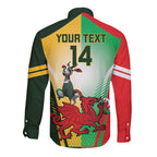 Custom South Africa And Wales Rugby Long Sleeve Button Shirt Springboks Welsh Mascots Dynamic Version