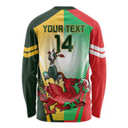Custom South Africa And Wales Rugby Long Sleeve Shirt Springboks Welsh Mascots Dynamic Version