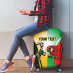 Custom South Africa And Wales Rugby Luggage Cover Springboks Welsh Mascots Dynamic Version