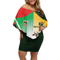 Custom South Africa And Wales Rugby Off Shoulder Short Dress Springboks Welsh Mascots Dynamic Version
