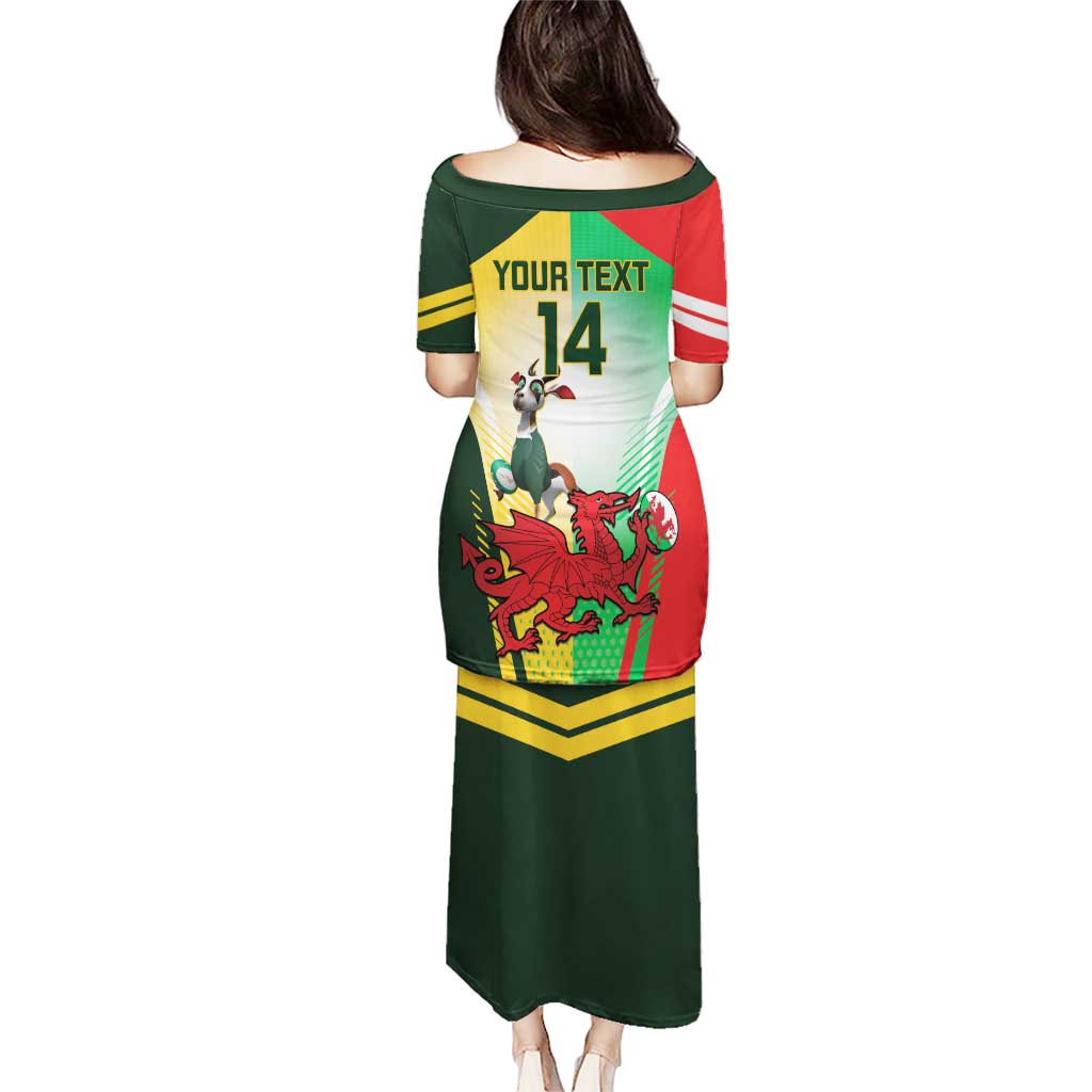 Custom South Africa And Wales Rugby Puletasi Springboks Welsh Mascots Dynamic Version