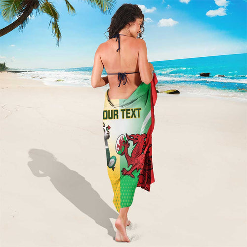 Custom South Africa And Wales Rugby Sarong Springboks Welsh Mascots Dynamic Version