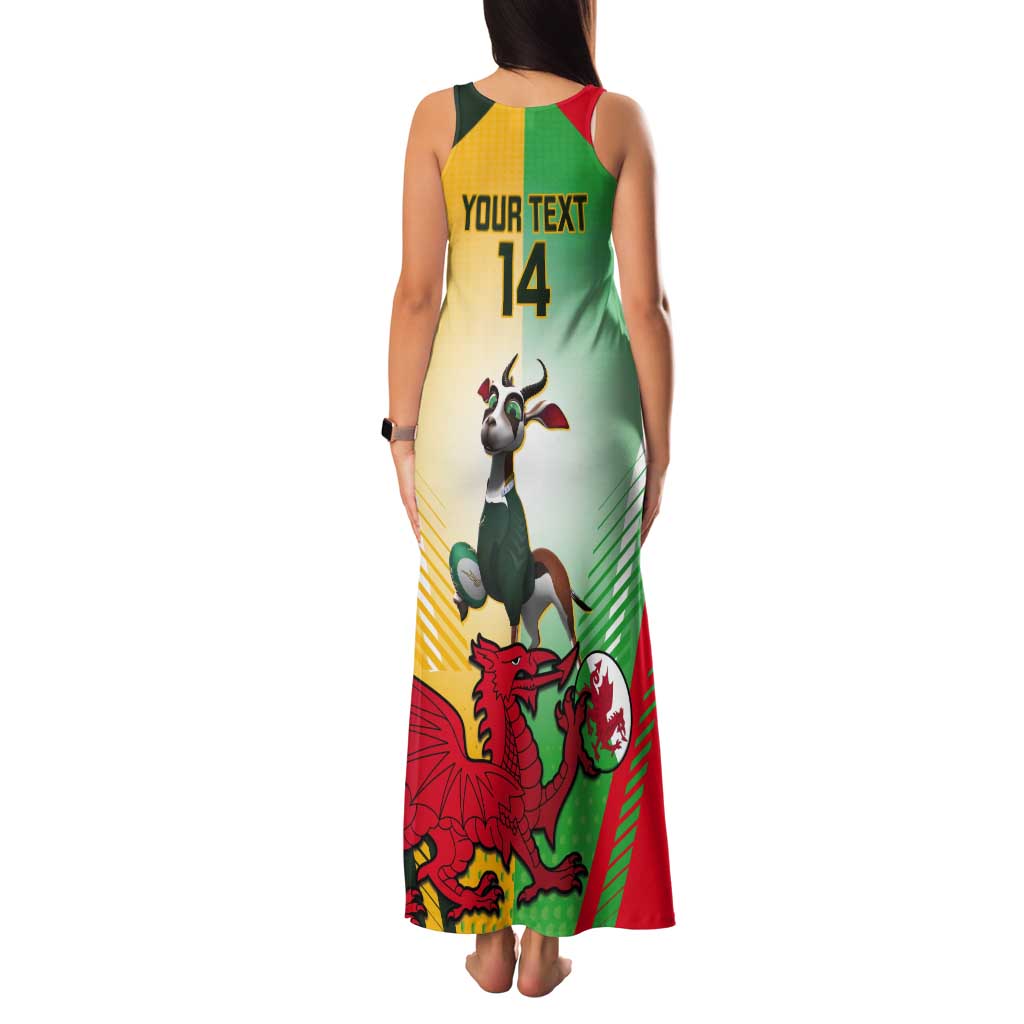Custom South Africa And Wales Rugby Tank Maxi Dress Springboks Welsh Mascots Dynamic Version
