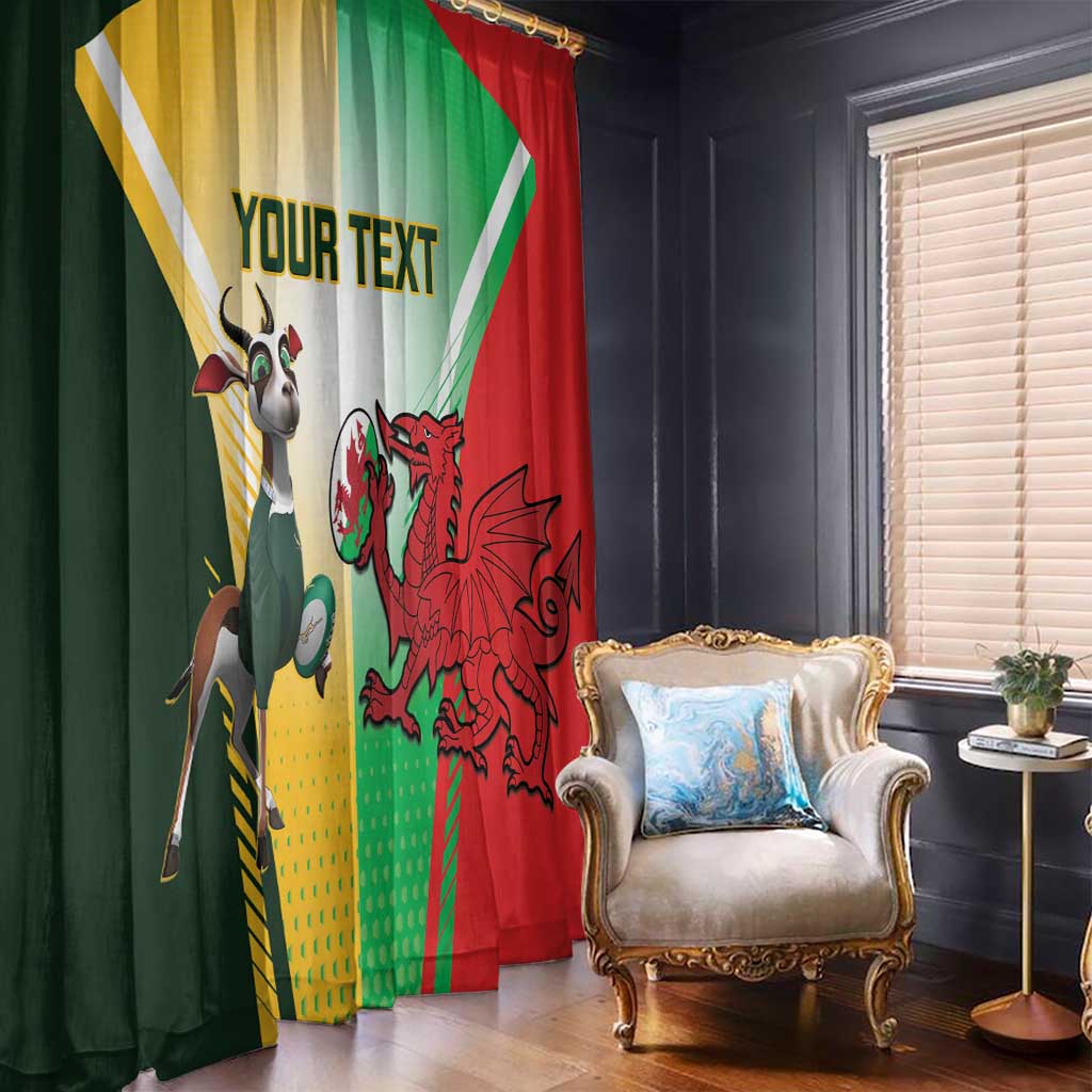 Custom South Africa And Wales Rugby Window Curtain Springboks Welsh Mascots Dynamic Version