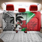 Custom Fiji And Wales Rugby Back Car Seat Cover Fijian Tapa Welsh Mascots Dynamic Version