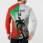 Custom Fiji And Wales Rugby Button Sweatshirt Fijian Tapa Welsh Mascots Dynamic Version