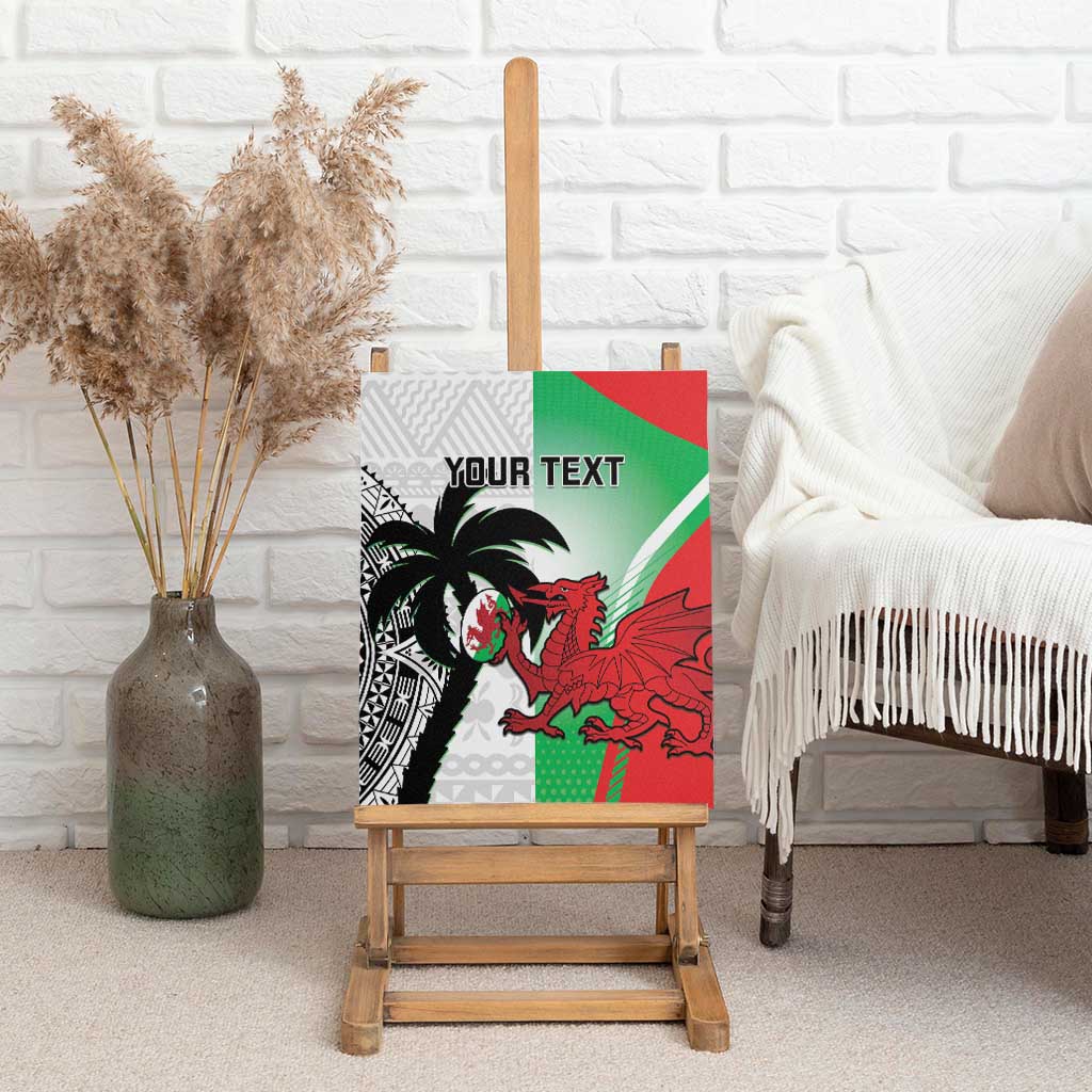 Custom Fiji And Wales Rugby Canvas Wall Art Fijian Tapa Welsh Mascots Dynamic Version