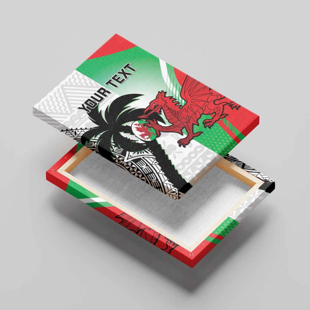 Custom Fiji And Wales Rugby Canvas Wall Art Fijian Tapa Welsh Mascots Dynamic Version