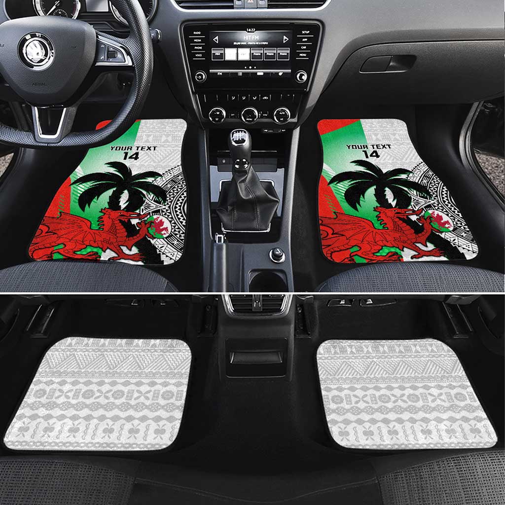 Custom Fiji And Wales Rugby Car Mats Fijian Tapa Welsh Mascots Dynamic Version