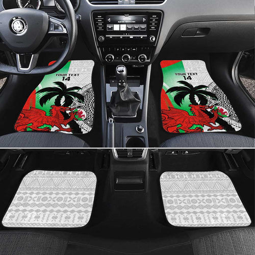 Custom Fiji And Wales Rugby Car Mats Fijian Tapa Welsh Mascots Dynamic Version
