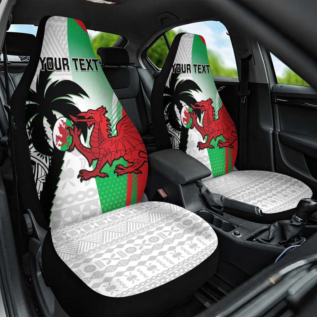 Custom Fiji And Wales Rugby Car Seat Cover Fijian Tapa Welsh Mascots Dynamic Version