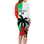 Custom Fiji And Wales Rugby Family Matching Long Sleeve Bodycon Dress and Hawaiian Shirt Fijian Tapa Welsh Mascots Dynamic Version