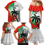 Custom Fiji And Wales Rugby Family Matching Mermaid Dress and Hawaiian Shirt Fijian Tapa Welsh Mascots Dynamic Version
