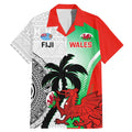 Custom Fiji And Wales Rugby Family Matching Mermaid Dress and Hawaiian Shirt Fijian Tapa Welsh Mascots Dynamic Version