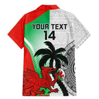 Custom Fiji And Wales Rugby Family Matching Mermaid Dress and Hawaiian Shirt Fijian Tapa Welsh Mascots Dynamic Version