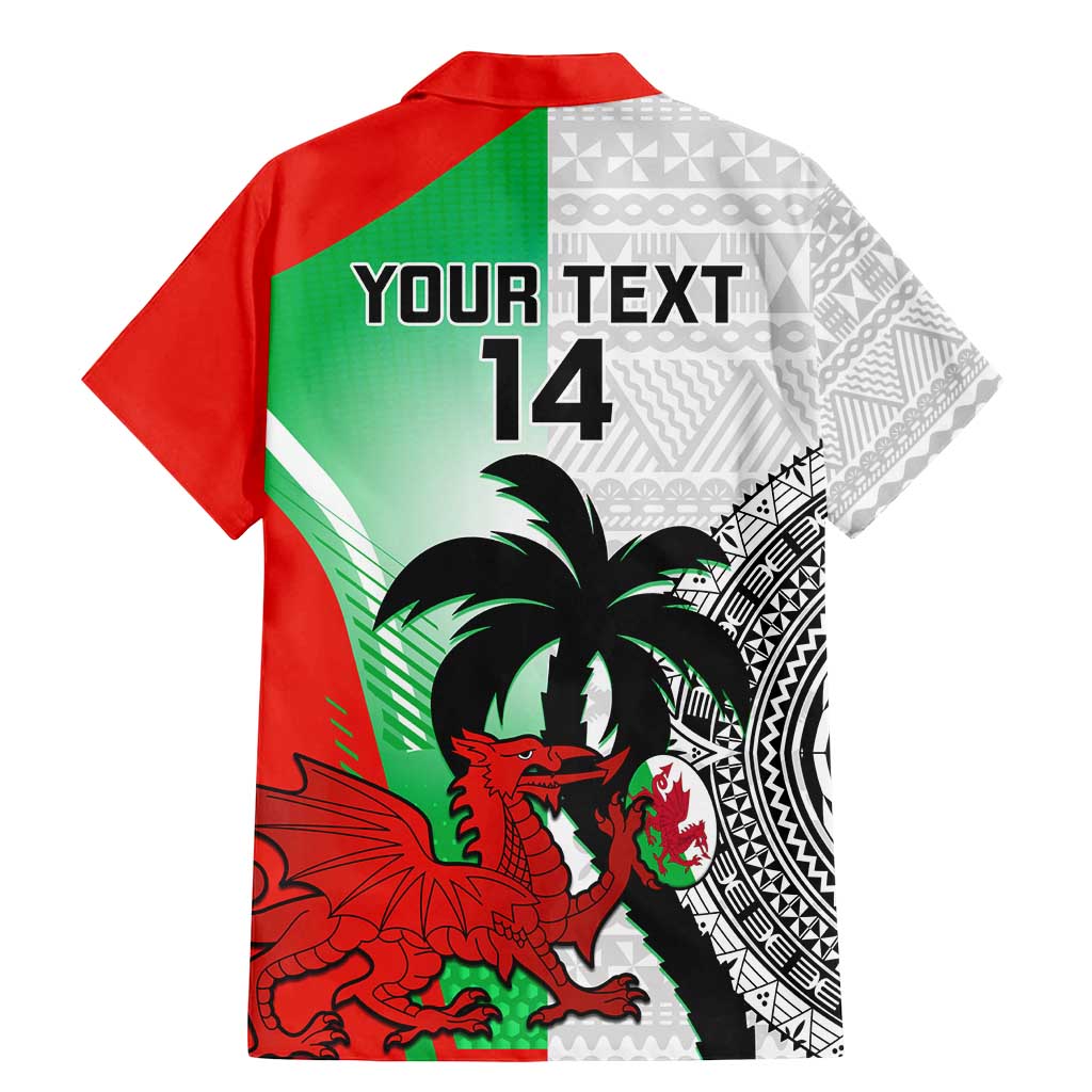 Custom Fiji And Wales Rugby Family Matching Mermaid Dress and Hawaiian Shirt Fijian Tapa Welsh Mascots Dynamic Version