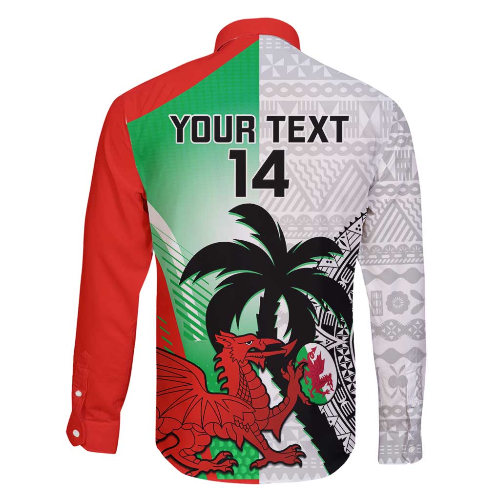 Custom Fiji And Wales Rugby Family Matching Mermaid Dress and Hawaiian Shirt Fijian Tapa Welsh Mascots Dynamic Version