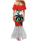 Custom Fiji And Wales Rugby Family Matching Mermaid Dress and Hawaiian Shirt Fijian Tapa Welsh Mascots Dynamic Version