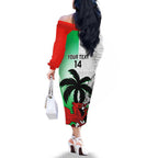 Custom Fiji And Wales Rugby Family Matching Off The Shoulder Long Sleeve Dress and Hawaiian Shirt Fijian Tapa Welsh Mascots Dynamic Version