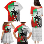 Custom Fiji And Wales Rugby Family Matching Puletasi and Hawaiian Shirt Fijian Tapa Welsh Mascots Dynamic Version
