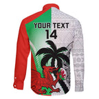 Custom Fiji And Wales Rugby Family Matching Puletasi and Hawaiian Shirt Fijian Tapa Welsh Mascots Dynamic Version