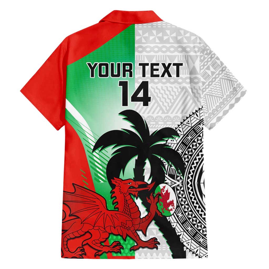 Custom Fiji And Wales Rugby Family Matching Summer Maxi Dress and Hawaiian Shirt Fijian Tapa Welsh Mascots Dynamic Version