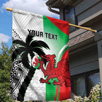 Custom Fiji And Wales Rugby Garden Flag Fijian Tapa Welsh Mascots Dynamic Version